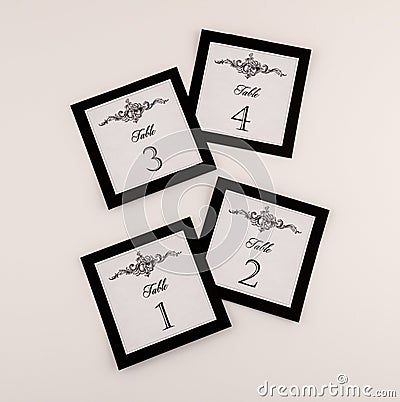 Formal Dinner Table Numbers Stock Photo