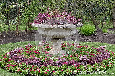 Formal flower arrangement at Regent`s Park, London, UK. Stock Photo