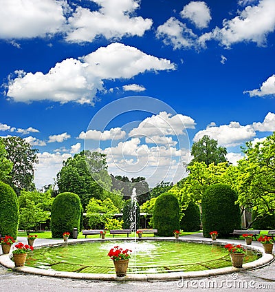 Formal garden. public park Stock Photo