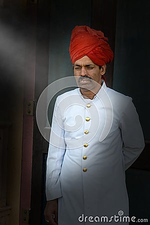 Formal India Clothing, Doorman Dressed Up Editorial Stock Photo