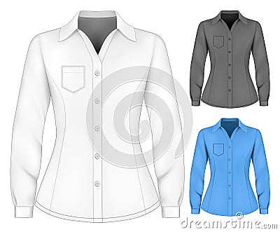 Formal long sleeved blouses for lady. Vector Illustration