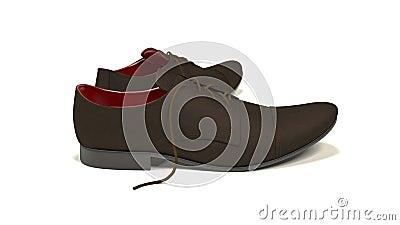 Formal shoes brown leather Cartoon Illustration
