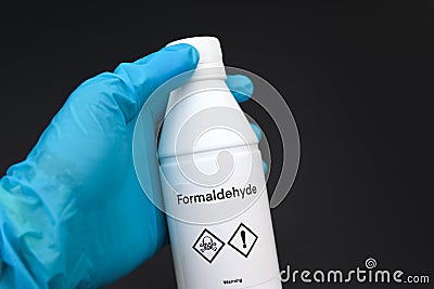 Formaldehyde in bottle, chemical in the laboratory Stock Photo