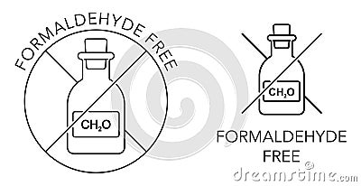 Formaldehyde free - no CH2O compound Vector Illustration