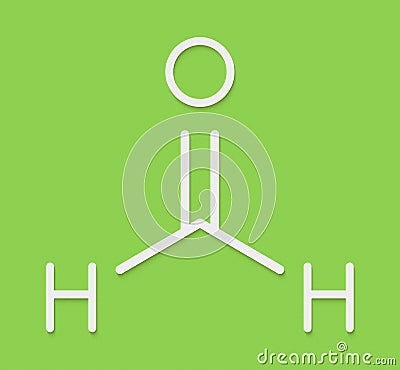 Formaldehyde methanal molecule. Important indoor pollutant. Skeletal formula. Stock Photo