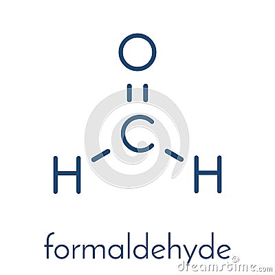 Formaldehyde methanal molecule. Important indoor pollutant. Skeletal formula. Vector Illustration