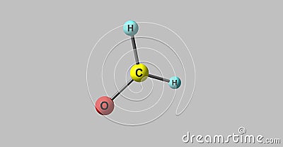 Formaldehyde molecular structure isolated on grey Cartoon Illustration