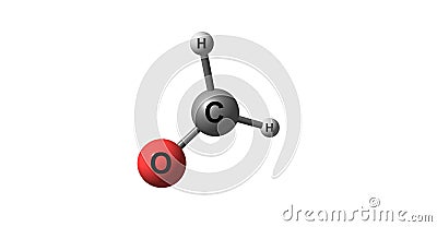 Formaldehyde molecular structure isolated on white Cartoon Illustration
