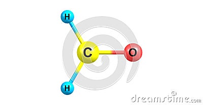 Formaldehyde molecular structure isolated on white Cartoon Illustration