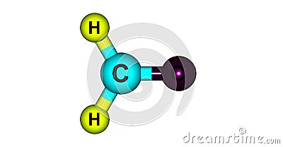 Formaldehyde molecular structure isolated on white Cartoon Illustration