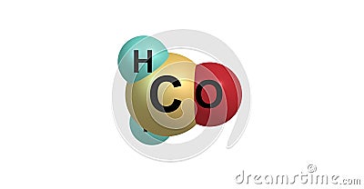 Formaldehyde molecular structure on white Cartoon Illustration