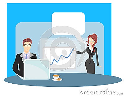 Formally dressed people in office Vector Illustration