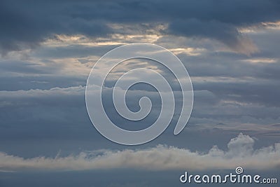 The formation and movements of clouds up to the steep slopes of the mountains of Central Caucasus peaks. Stock Photo