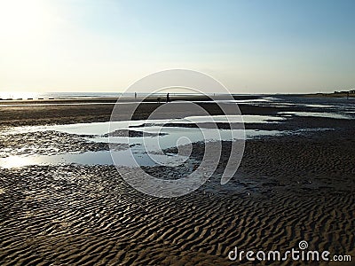 Formby beach-Glorious beach with dramatic sand dunes, surrounded by sweeping coastal pinewoods. Stock Photo