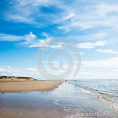 Formby Beach near Liverpool on a sunny day Stock Photo