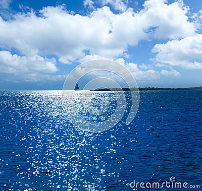 Formentera sunset in Espalmador s alga beach Stock Photo