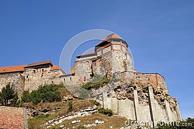 Former capital of Hungary. View of the castle hill in the village of Esztergom. Stock Photo
