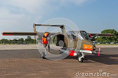 Former German Air Force Luftwaffe North American Rockwell OV-10B Bronco counter insurgency COIN and forward air control FAC Editorial Stock Photo