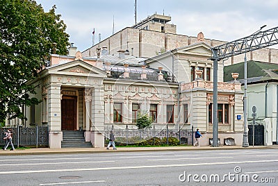 Former house of A.P. Bogdanov, built in the style of Neoclassicism and Art Nouveau in 1901 Editorial Stock Photo