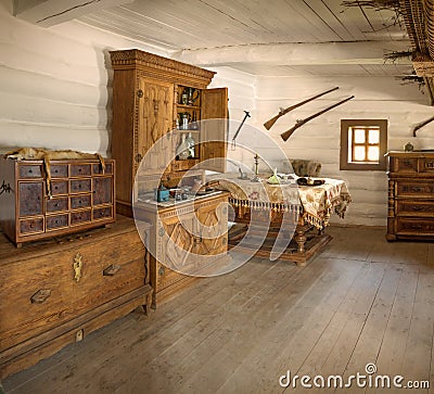 Former interior room of military headman Stock Photo