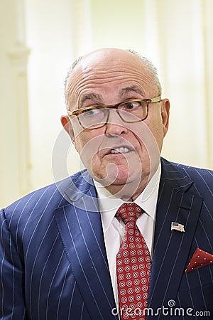 Former New York CIty Mayor Rudy Giuliani during visit to Kyiv, Ukraine. June 2017 Editorial Stock Photo