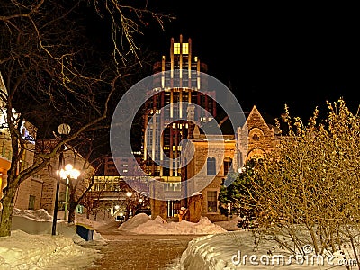 Former Ottawa Teachers` College National Historic Site of Canada at night Editorial Stock Photo