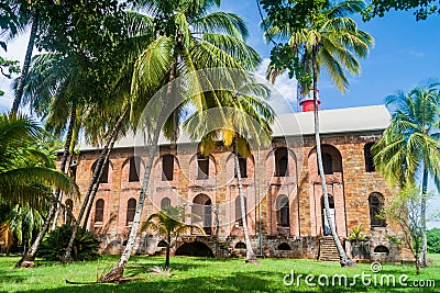 Former penal colony at Ile Royale Stock Photo