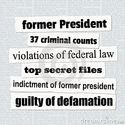 Former president criminal problems Vector Illustration