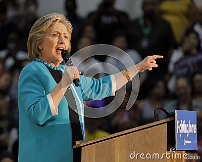 Former Secretary Hillary Clinton Campaigns for President at East Los Angeles College Cinco de Mayo, 2016 Editorial Stock Photo