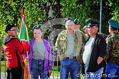 Former soldiers celebrating the Day of border guard Editorial Stock Photo