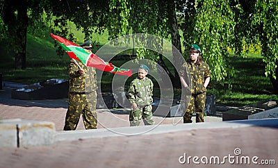 Former soldiers celebrating the Day of border guard Editorial Stock Photo