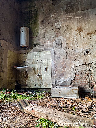 The former space for maintaining hygiene looks unhygienic Stock Photo