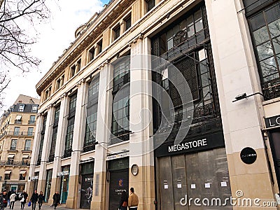 Former Virgin Megastore avenue des Champs Elysees Paris Editorial Stock Photo
