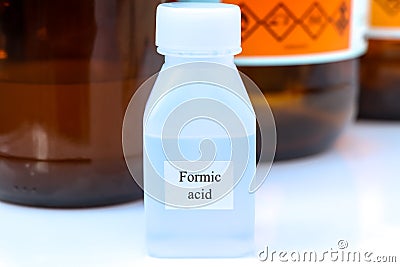 Formic acid, a chemical used in the laboratory Stock Photo
