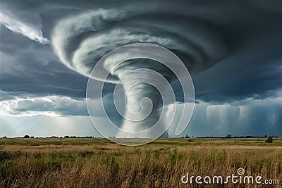 Formidable tornado, vortex of immense strength and destruction Stock Photo