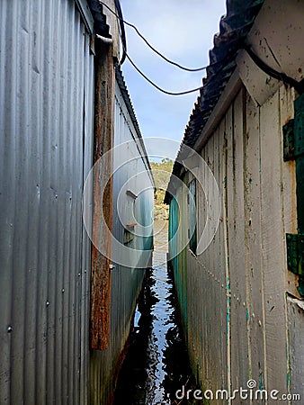 Glenelg River shacks at Nelson Stock Photo