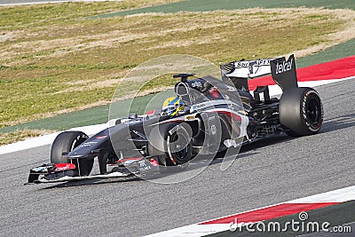 Formula 1 Sauber C32 - Esteban Gutierrez Editorial Stock Photo