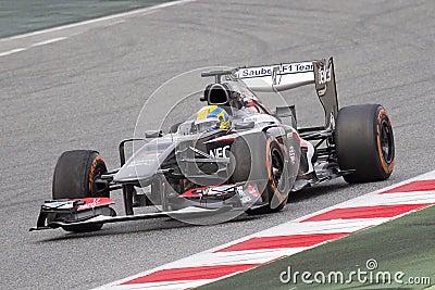 Formula 1 Sauber C32 - Esteban Gutierrez Editorial Stock Photo