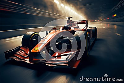 Formula One fever Race car speeds on the gripping track Stock Photo