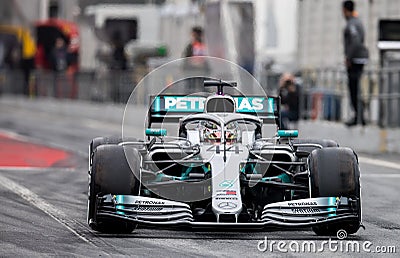 Formula One Test Days 2019 - Lewis Hamilton Editorial Stock Photo