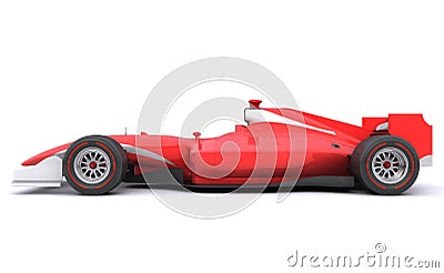 Formula race red car. Side view Stock Photo