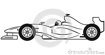 Formula 1 Racing Car Vector Illustration