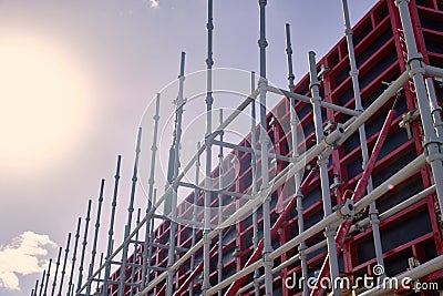 Formwork of reinforced concrete walls Stock Photo