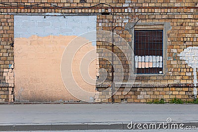 the forot and the window opening are walled up Stock Photo