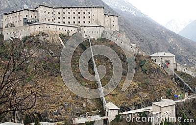 Fort Bard in Valle d'Aosta Stock Photo