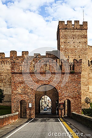 Fort Gate of walled city Cittadella Stock Photo
