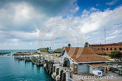 Fort Jefferson Boat Pier - Dry Tortugas, Florida Editorial Stock Photo