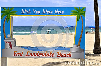 Fort Lauderdale Beach Wish you were here Editorial Stock Photo