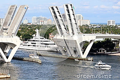 Fort Lauderdale bridge lifting Editorial Stock Photo