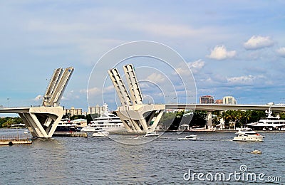 Fort Lauderdale bridge lifting Stock Photo